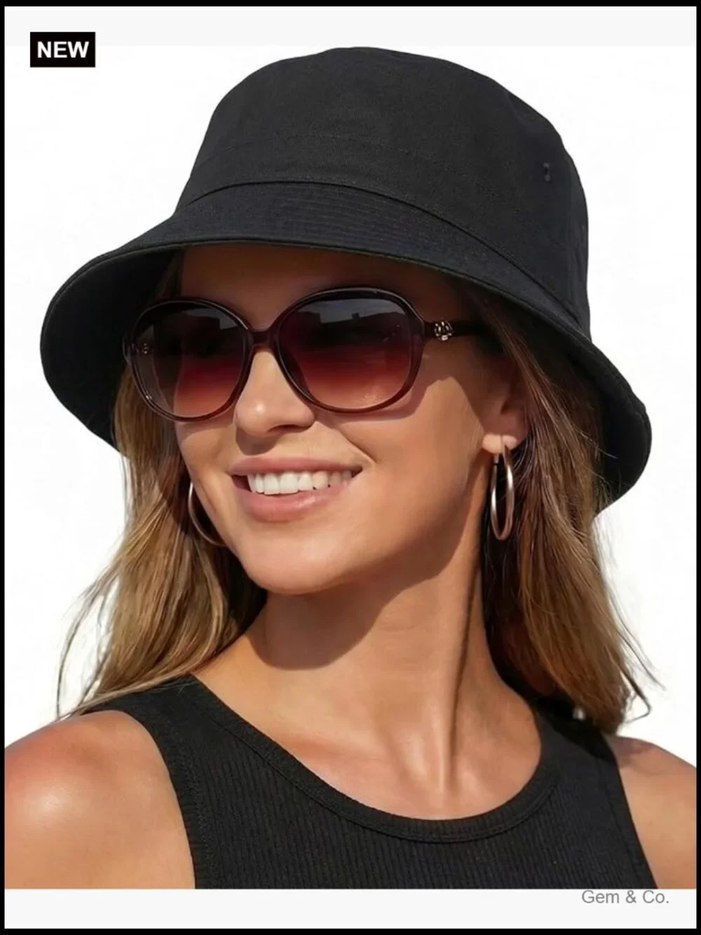 Bucket Sun Hat Packable Cotton Summer Beach Fishing Outdoor
